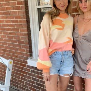 Princess Polly Pink and Orange Sweater